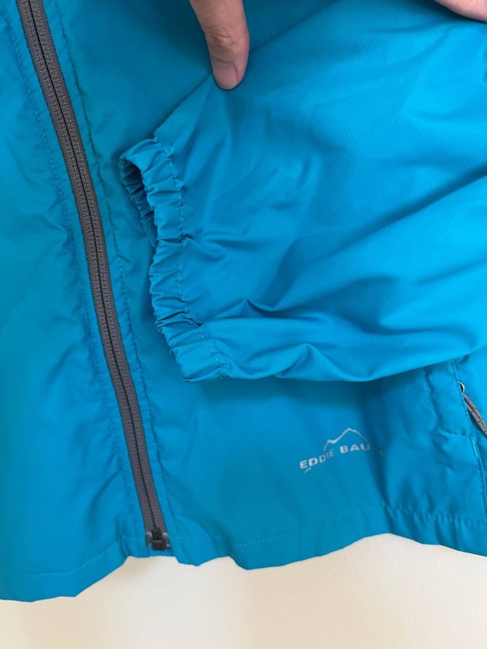 Eddie Bauer Women's Lightweight Teal Hooded Windbreaker Jacket S - Picture 4 of 13